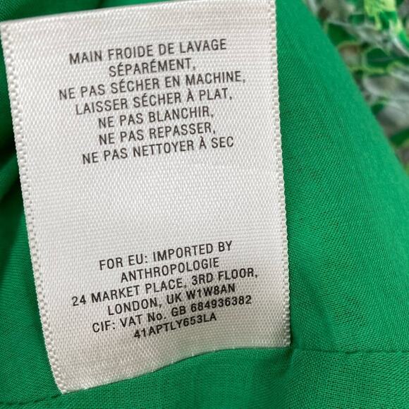 Maeve Anthropologie Lace Sequin Mini Dress Green White Pink Romantic Floral 2 - Picture 10 of 13